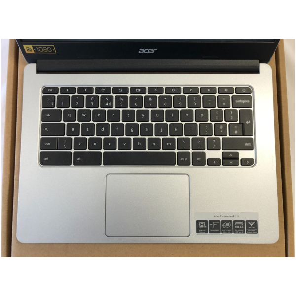 Acer Chromebook CB314 14" Silver / Mediatek CPU / 8GB RAM / 128GB eMMc / Chrome OS