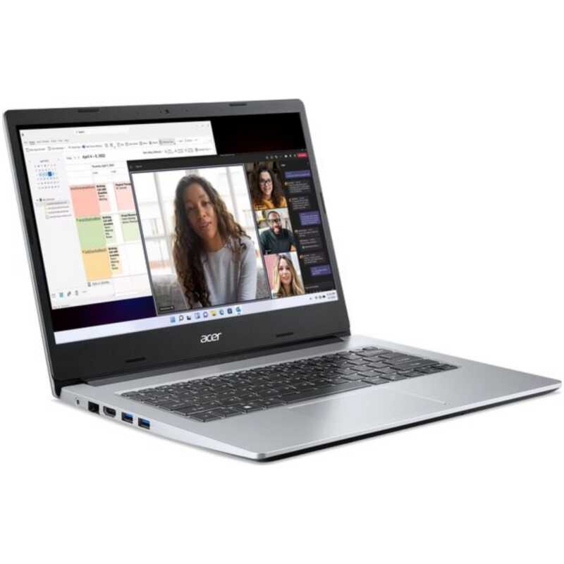 Acer Aspire 1 14" Notebook Silver / Celeron N4500 / 4GB RAM / 128GB eMMc / Win 10 S