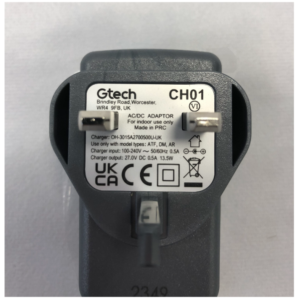 Gtech Multi MK2 (MODEL ATF036) Charger, Accessories & Dust Tank