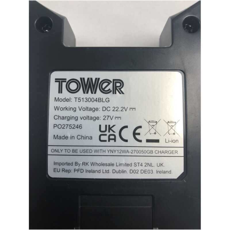 Tower RVL40 Pro T513004BLG Replacement Battery