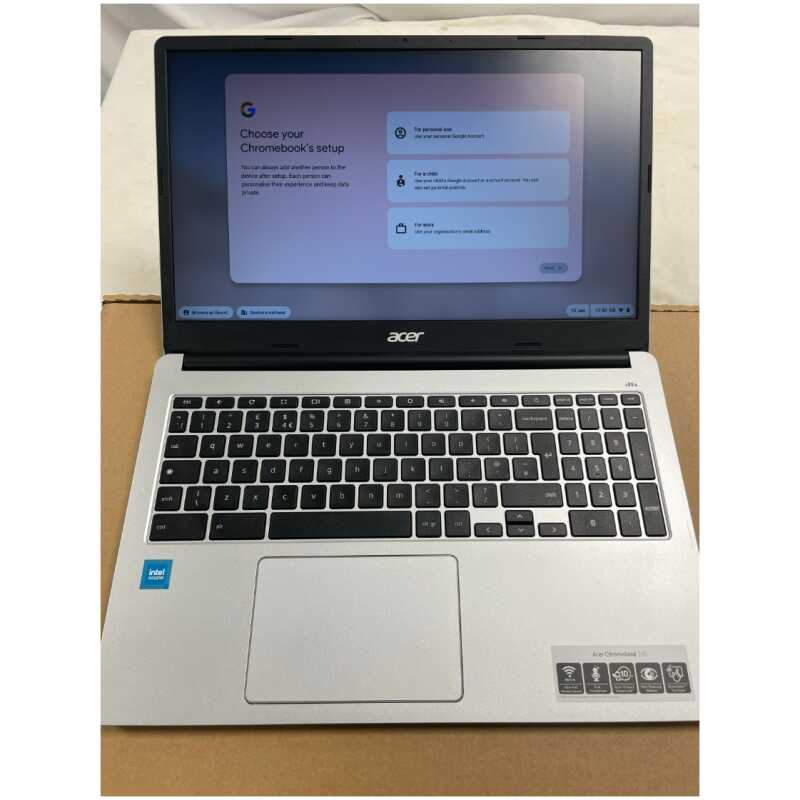 Acer Chromebook CB315 15.6" Silver / Intel Celeron 4500 / 4GB RAM / 64GB eMMc