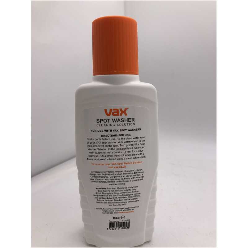 Vax Spot Washer Cleaning Solution 250ml