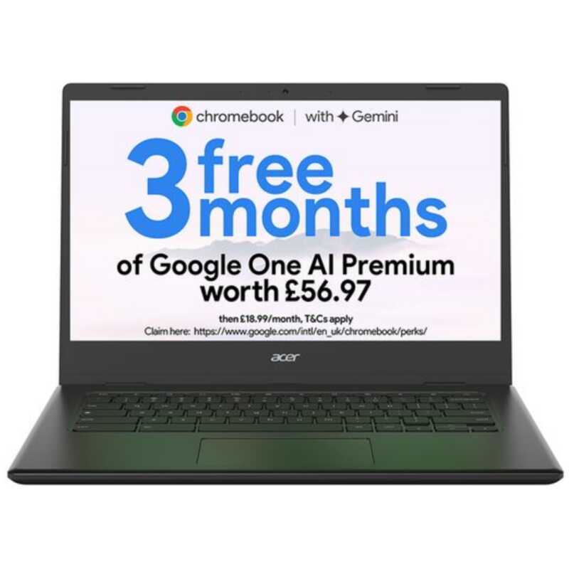Acer CB314 14" Chromebook Black / Intel Celeron / 4GB RAM / 128GB eMMc