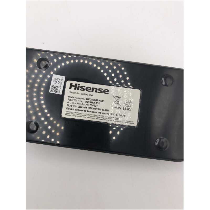 Hisense HVC6264BKUK Battery, Charger, Wall mount and Accessories