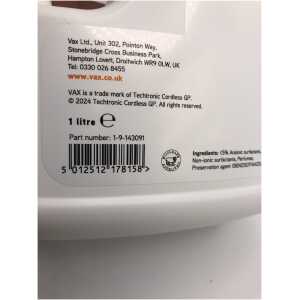 Vax Spot Wash Cleaning Solution 1Litre