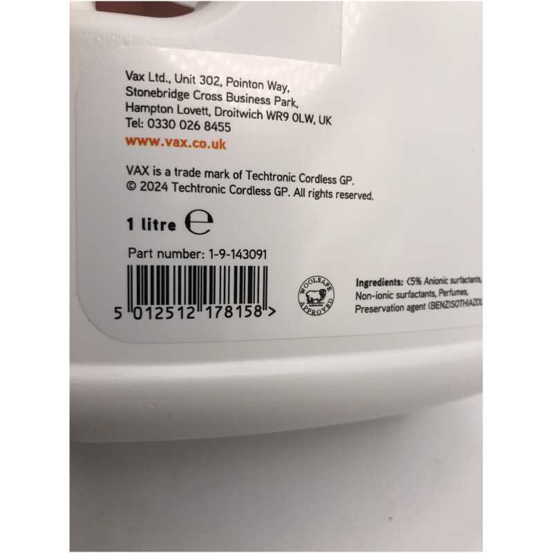 Vax Spot Wash Cleaning Solution 1Litre