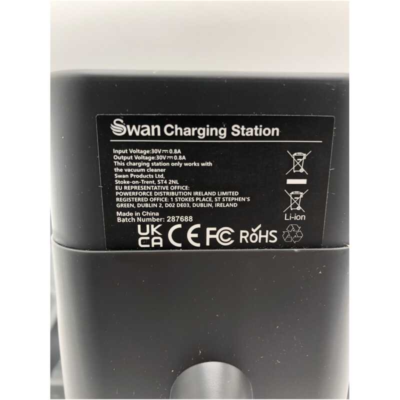 Swan SC51010N Charging Station, Battery and Accessories