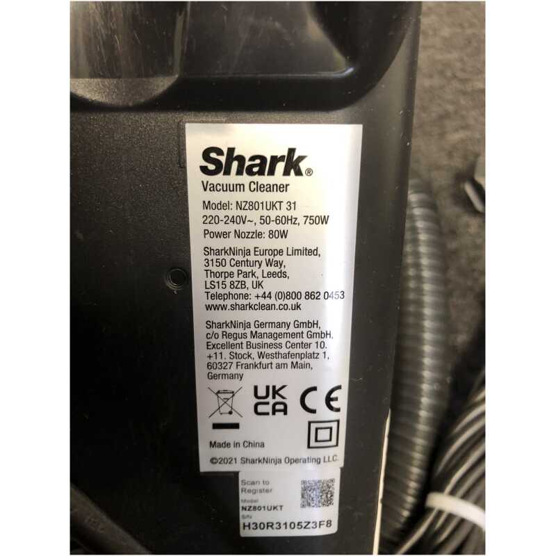 Shark NZ801UKT 13 Main Body, Dust tank, Handle, Hose and Wand and Filter